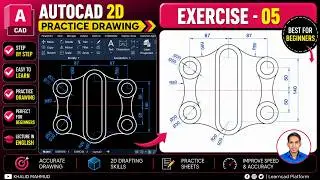 How to Create This 2D Drawing in AutoCAD – Step-by-Step Guide | EXERCISE -5 | @KHALIDMAHMUD