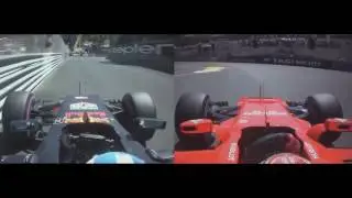 F1 2016 vs F1 2017 Pole Lap Onboard - F1 MonacoGP
