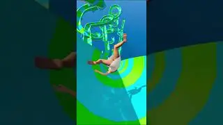 Amanda, Cow & Lamar Funny Water Slide #1 #shorts