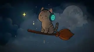 Lo-Fi Cat: Halloween Night Flight ✨🧹 |  Cozy Beats to Float & Dream