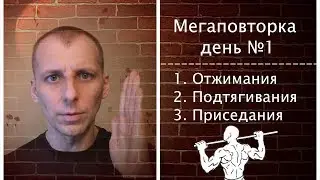 МЕГАПОВТОРКА! Программа тренировок 1. Отжимания подтягивания приседания.