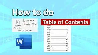 Table of Contents || How to Use Table Of Contents in MS-Word ? | How to do Table of Contents? Tricks