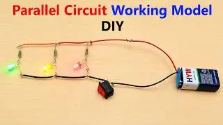 parallel circuit working model using led lights - resistors - switch and 9v battery | DIY pandit