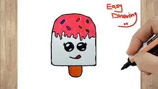 How to draw a cute Ice cream (2) step by step | DRAWING A CUTE  ICE CREAM EASY