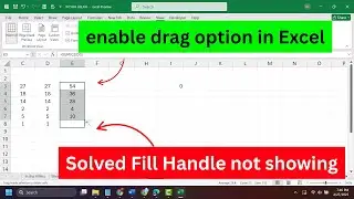 enable drag option in Excel | Solved Fill Handle not showing