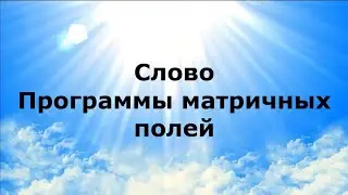 СЛОВО. Программы матричных полей #НаянаБелосвет