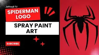Spiderman logo spray paint art