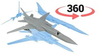 360 degree video - Tu-22M3 bomber 1/144 model 6 direction viewer