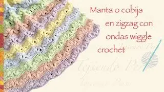 Zigzag blanket with wiggle waves crocheted in various sizes / English subtitles