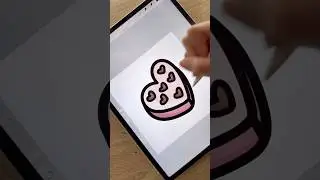 How to draw a cute little box of chocolates🥹💕🍫 #art #draw #drawing #digitalart #drawingtutorial