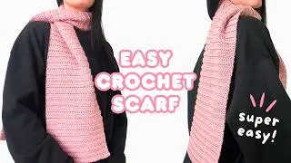 easy crochet scarf tutorial for BEGINNERS | how to crochet a scarf step by step 🎀