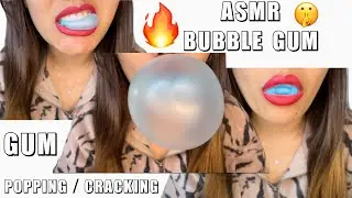 BUBBLE GUM ASMR | CHEWING POPPING & CRACKING SOUNDS | Popping bubble gum INBETWEEN Teeth.