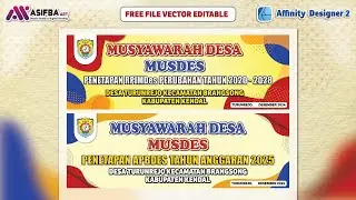 Membuat Desain Banner Musdes Musyawarah Desa Affinity Designer: Free File Vector Editable #asifbaart