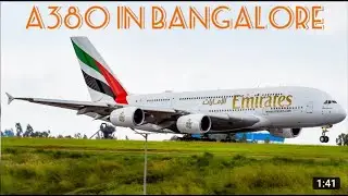 Inaugural #emirates Airbus A380 Landing at #bangalore #airport l