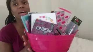 DIY Birthday Gift basket made with 100% Dollar Tree products.
