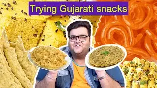 Gujarati Snacks Food Review || पहली बार गुजराती खाना खाया || पूरी की फोल्लोवेर्स की डिमांड