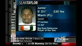 Redskins Select FS Sean Taylor (2004 NFL Draft)