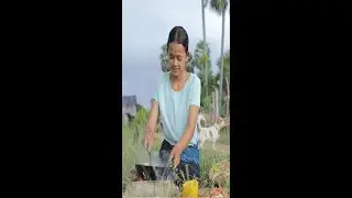 Cute Smart girl cooking Vegetable with pork Recipe🥦😋