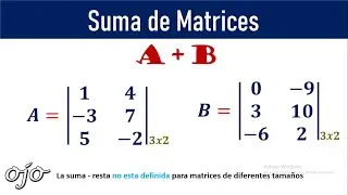 SUMA DE MATRICES DE 3x2 | Ejercicio Resuelto