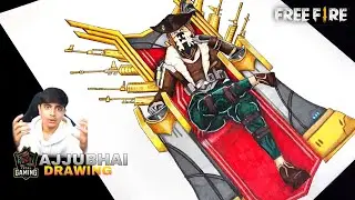 AJJU BHAI Bundle Drawing || THRONE EMOTE DRAWING || FREEFIRE DRAWING || KAKU ARTS 
