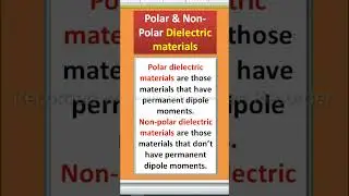 Polar & non polar dielectric materials #utubeshorts