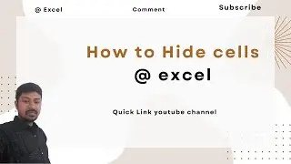 How to do the  Hide cell option in excel || by Quicklink