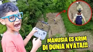 A BAD DRONE CAPTURES A HUMAN ICE SCREAMING IN THE REAL WORLD!!!