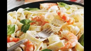 Паста с креветками в сливочном соусе своими руками