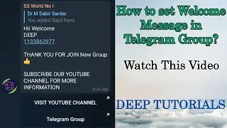 How to set Welcome Message in Telegram Group | Deep Shakir