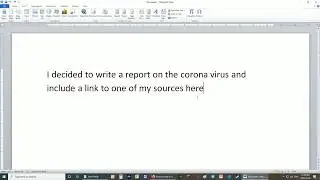 WORD - How to insert a hyperlink...