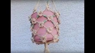 DIY macrame  plant  hanger with flower