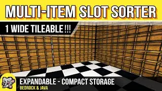 1 Wide Tileable MIS Sorter | Multi Item Slot Sorter | Minecraft Redstone Tutorial | BEDROCK & JAVA