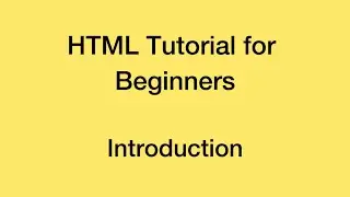 HTML Tutorial For Beginners | Introduction | Part 1