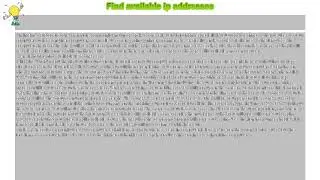 How to : Find available ip addresses