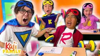 Kaji Family Superhero School Pretend Play