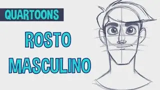 Quartoons 6 - Como esboçar/desenhar rosto masculino estilo cartoon