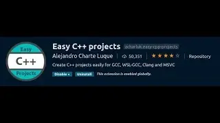 Using Easy C++ Projects extension for VS Code