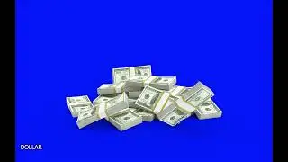 Dollar, Euro, Pound, Yen & Won Money Stack Falling Animation