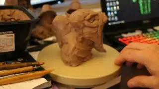 Me sculpting in Monster Clay Hell Hound