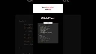 Text Glitch Effect with CSS 🕺