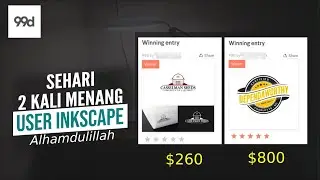 Menang 2 kali sehari di 99Designs, total $1060