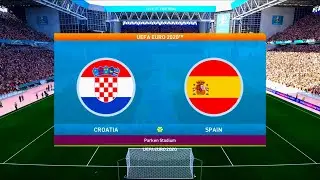 Croatia vs Spain | UEFA Euro 2020 | Round of 16 | Parken Stadium | PES 2021