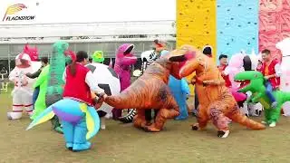 Halloween inflatable dinosaur costume | Autotune remix