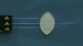 Experiments in physics. The operating principle of an optical lens