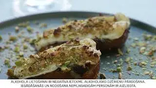 Krāsnī cepti bumbieri ar brī sieru, sēnēm un pistācijām