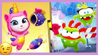Talking Tom Gold Run Unicorn Angela vs Om Nom Run - Том Бег за Золотом Единорог Анжела VS Ам Ням