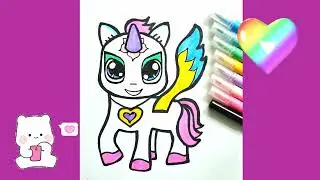 Unicorn Mia How to Draw step by step 🦄 Easy Drawing Pictures for Kids