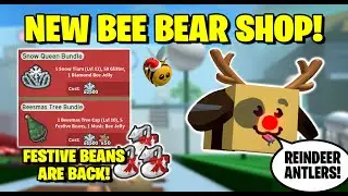 *NEW* BEESMAS SHOP! Testing New Reindeer Antlers! Bee Swarm Simulator Test Server