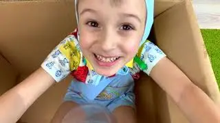 Ruslan found a doll and pretends to be a parent