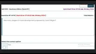 MGT610 Quiz 1 Solution || MGT610 - Business Ethics || Spring 2024 || VU Zone